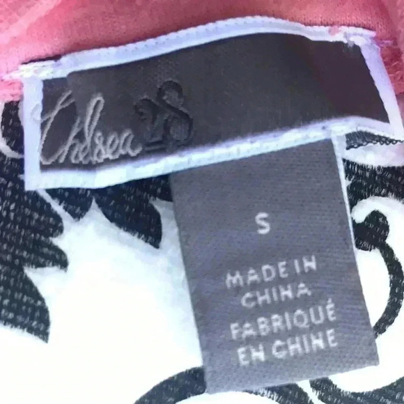 Vintage CHELSEA 28 Pink Crochet Victorian “Roses” Crew Neck 3/4 Sleeve Top (S) - Picture 7 of 7